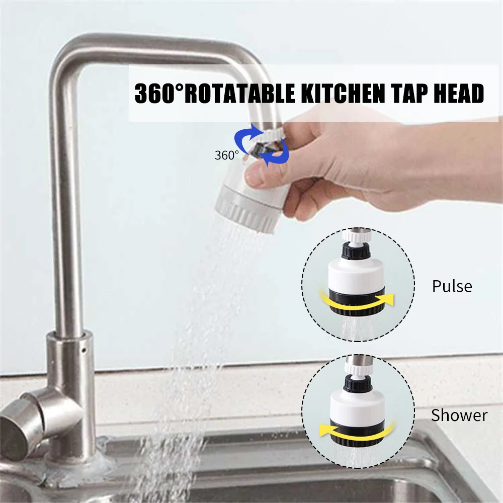 

360 Degree Rotatable Spray Head Tap Kitchen Tap Head Water Saving Filter Shower Head Nozzle Tap Connector Bathroom Faucet