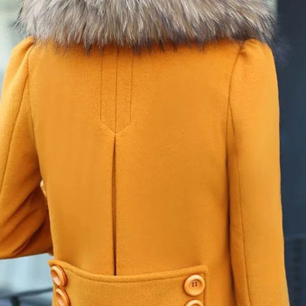 Новая однотонная женская Шерстяная Смесь, Женская Повседневная приталенная куртка средней и длинной длины, зимнее шерстяное плотное пальто, длинное осеннее зимнее пальто