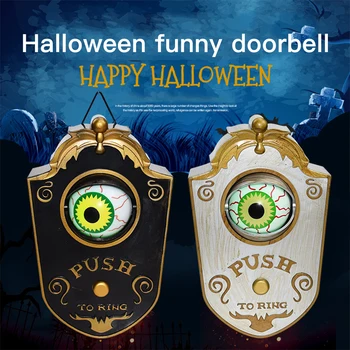 

1 Pcs Halloween Horror One-Eyed Doorbell With Burning Eyes Scare Voice Haunted For Door Decoration Electric Toy Horror Props