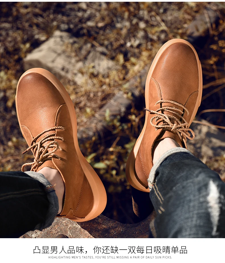 Осенние новые мужские ботинки из телячьей кожи, ботильоны, креативные Высококачественные ботинки-дезерты из искусственной кожи, зимние мужские кроссовки, защитные ботинки