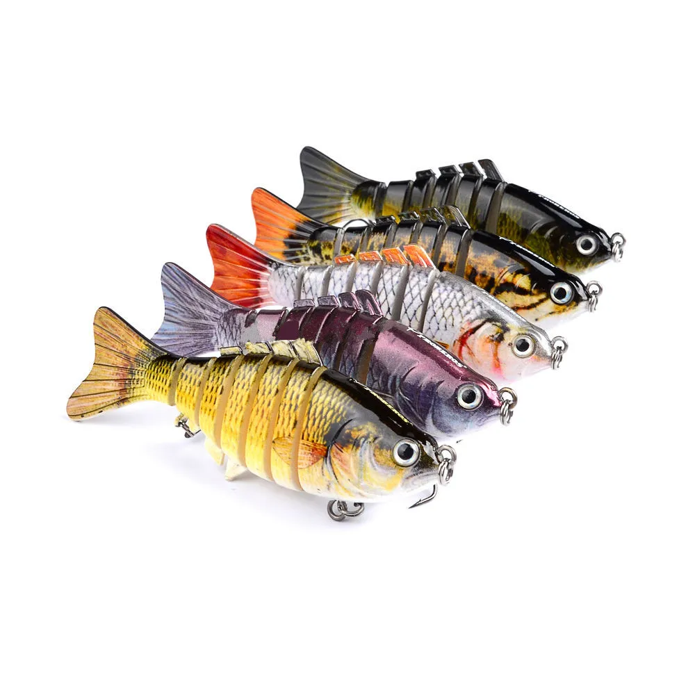  Hot 7 Segment 10cm 15.27g 3D Hard Plastic Swim Bait Fishing Lures Crank Bait Wobbler Sinking Fishin