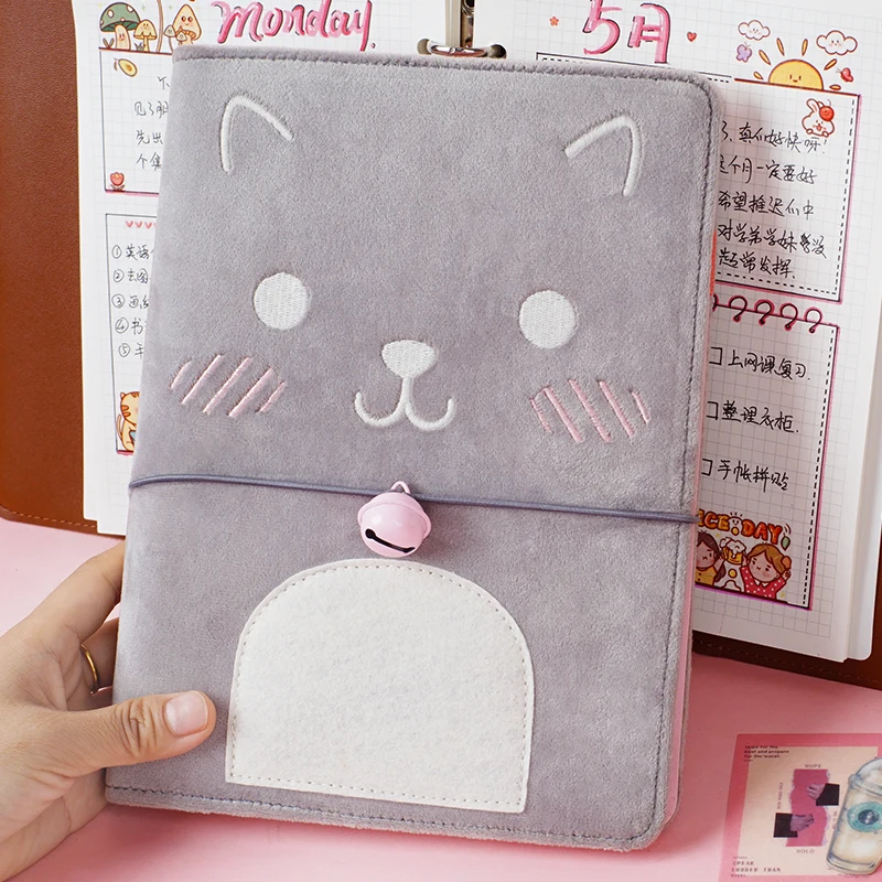Plush Cat Diary Book Student NoteBook Travel Planner Function Notepad Girls Journal Card Holder Contains 80 sheets of paper Plush Cat Diary Book Student NoteBook Travel Planner Function Notepad Girls Journal Card Holder Contains 80 sheets of paper