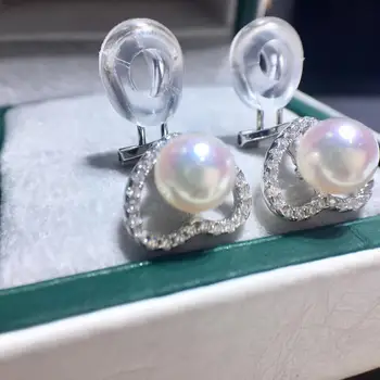 

Heart 925 Sterling Silver Earrings Clip Component Findings Settings Mountings Parts Mounts for Pearl Jade Corals Stones Beads