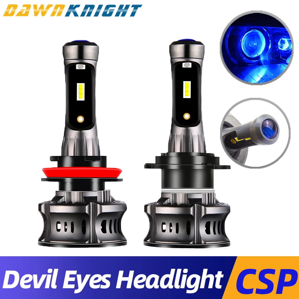 

2PCS Devil Eyes H7 Led Canbus External Drive H7 9005 9006 H11 Turbo Led Headlight 72W 12000LM H7 Car Headlight Led Bulb