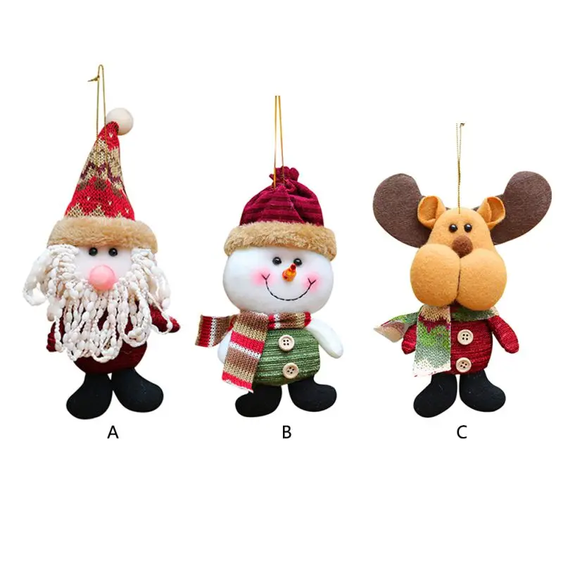 CartoonNew Санта XmasTree кукла декоративная подвесная Кукла мультфильм кулон ноги Рождественская елка капля орнамент Санта Снеговик Олень дом