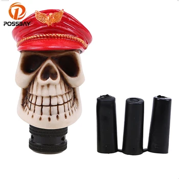 

POSSBAY Car Manual Gear Stick Shifter Lever Knob MT Wicked Carved Skull Head Shape fit Universal Car Interior Accessories