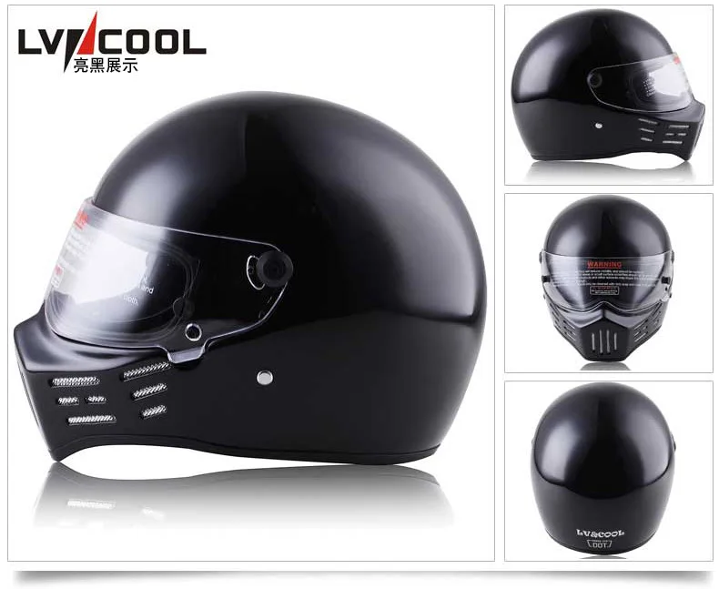 Lvcool электрический мотоциклетный шлем крутой полный шлем свиная кожа Рогатые шлемы мужские и женские локомотив гоночный автомобиль шлем безопасности H