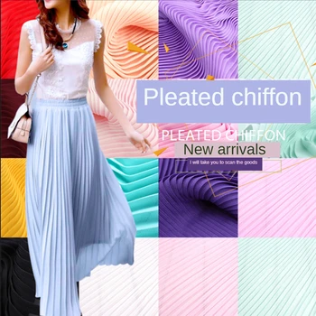 

Straightened size1M*1.5M Crumpled pleated chiffon crepe plain cloth dress dress DIY sewing designer cloth fabric wholesale