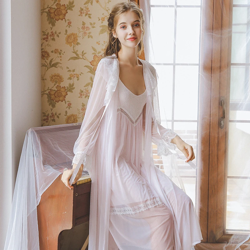 long sleeved cotton nightdress