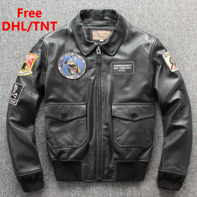 Кожаные куртки для мужчин 100% из натуральной яловой кожи летная куртка пилота