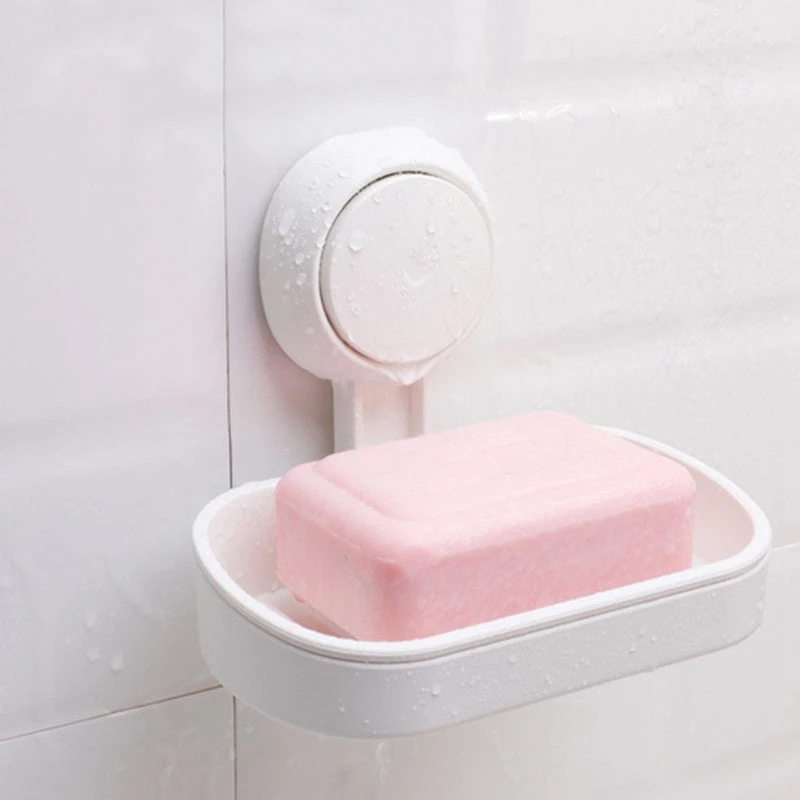 Soap Dish Holder Vacuum Suction Cup Wall Mounted Soap Box Bathroom Accessories Sets Soap Holder Set