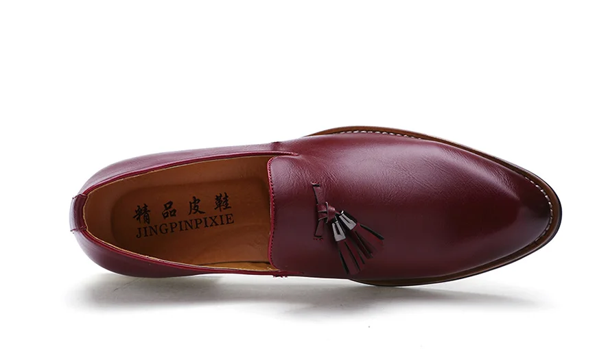 Marca de lujo ПУ puntiagudos zapatos de negocios броги hombres vestido повседневные zapatos de goma suave zapatos de boda transpirabl