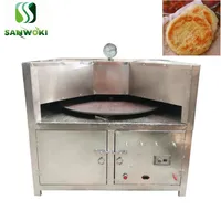 110v 220v Gas heating auto rotation flat pita bread baking machine oval wheat cake making furnace oven baked wheat cake machine 1