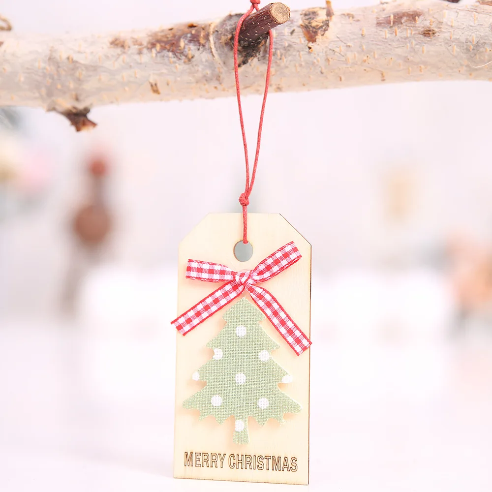 Xmas Tree Ornaments Decor DIY Wood Crafts Merry Christmas Pendant Ornaments Gifts Christmas Decorations for Home - Цвет: tree