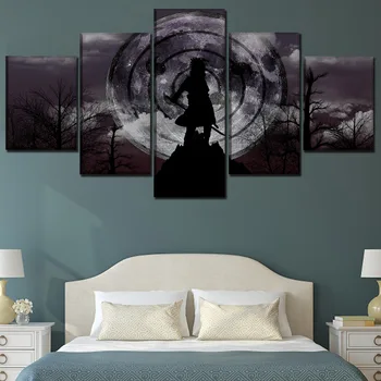 

Anime Naruto Picture 5 Pieces Home Decor Modular Rinnegan Sasuke Uchiha Canvas Painting Modern Printed Poster Wall Artwork Frame