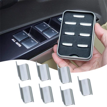

7pcs Window Lift Button Sequins sticker Trim For Toyota RAV4 Prado Corolla Auris Camry Sienna Verso Tundra Sequoia Accessories