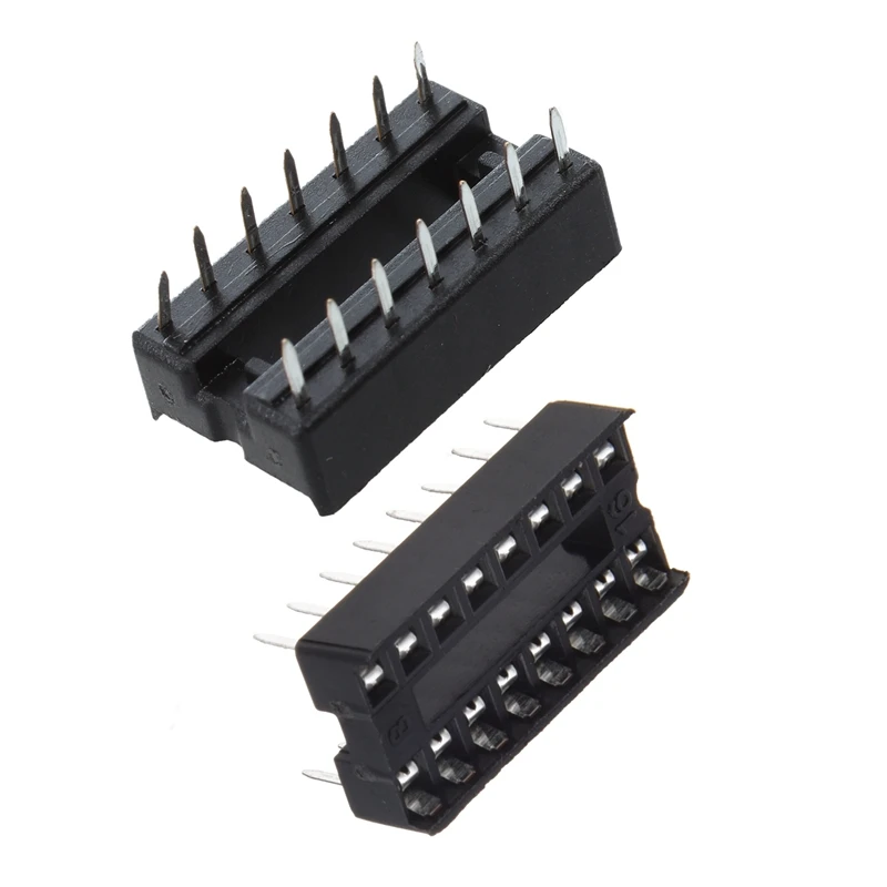 50 шт. 2,54 мм Шаг DIP IC розетки Тип припоя адаптеры, 30 шт. 16 Pin и 20 шт. 14 Pins