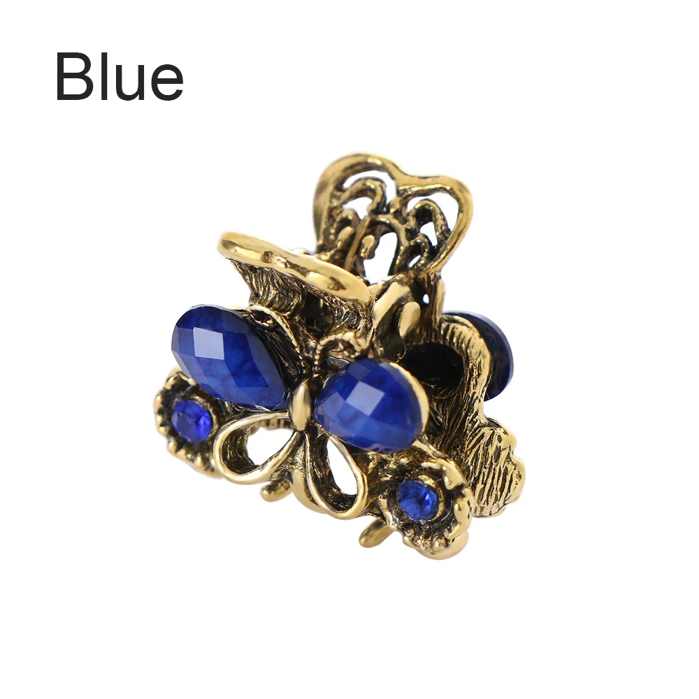 Blue 1 шт. модные популярные Стильные женские Ретро Винтажные полимерные заколки мини-бабочки заколки для волос аксессуары для волос ювелирные изделия подарки - Цвет: Blue