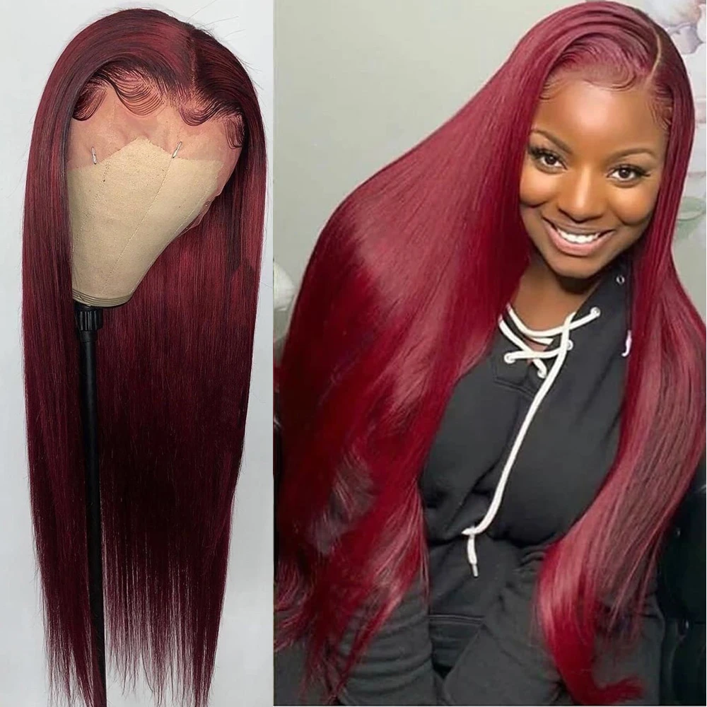 30 32 Inch Bone Straight Lace Front Human Wig Highlight Burgundy 99j Red Brazilian Human Hair Lace Frontal Wigs For Black Women Lace Wigs Aliexpress 30 32 Inch Bone Straight Lace Front Human Wig Highlight Burgundy 99j Red Brazilian Human Hair Lace Frontal Wigs For Black Women Lace Wigs Aliexpress