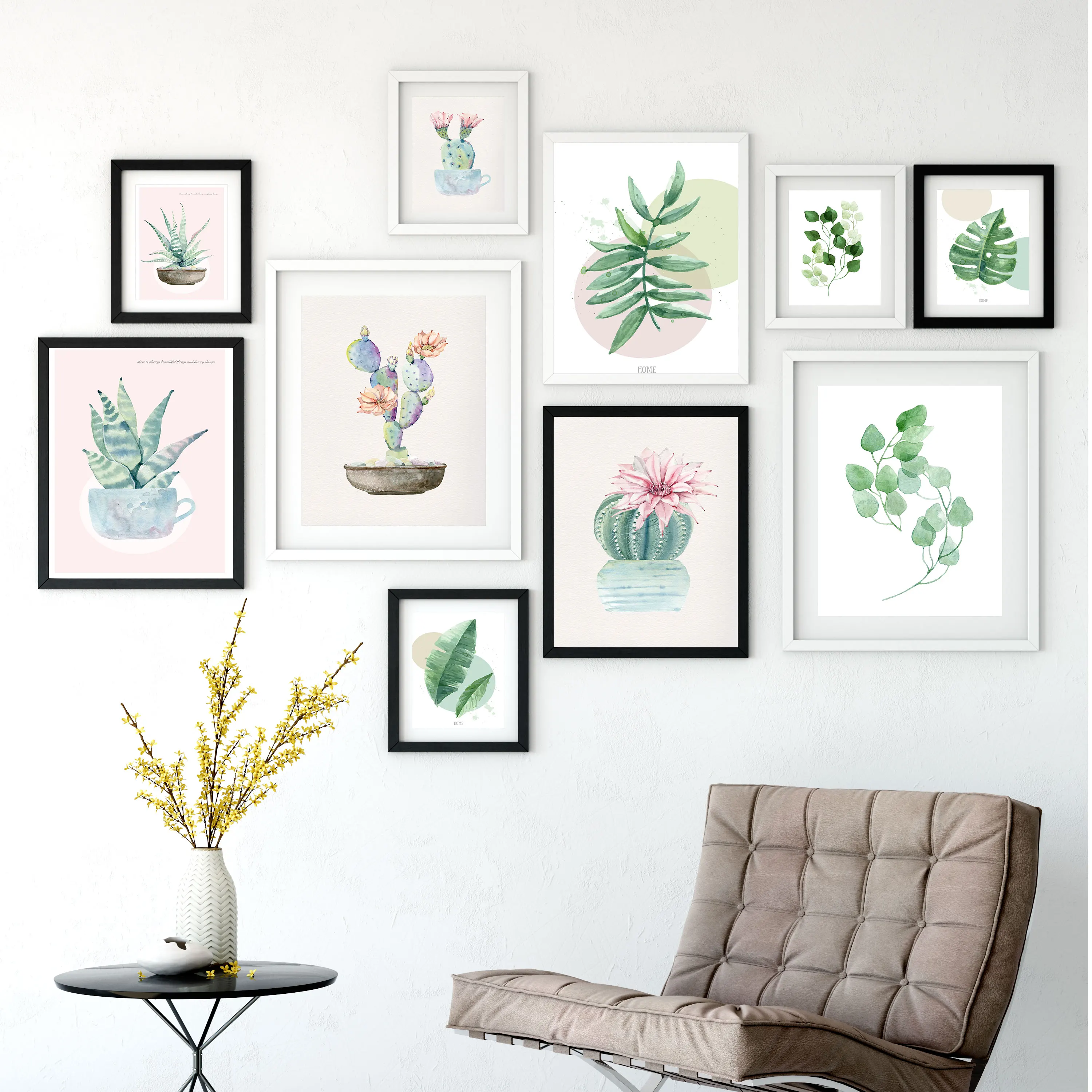 Холст на заказ постеры с принтом зеленых тропических листьев тканевые настенные