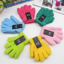 Милые детские перчатки для мальчиков и девочек, теплые зимние перчатки