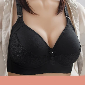 

Plus Size Bra For Fat Big Breasted Women Thin Wire Free Full Coverage Soft Comfortable Female Lingerie Bras Wholesale Lots Bulks
