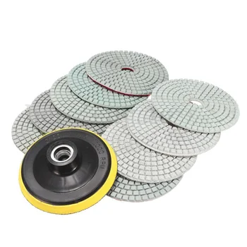

10pc 4\\\\\\\" 50-6000 Grit Diamond Polishing Pads Wet/Dry Set For Granite Stone Marble