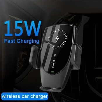 

15W Wireless Car Charger Automatic Clamp Car Phone Holder for Iphone 11 Samsung S9 Fast Wireless Charging Stand for Xiaomi mi 9