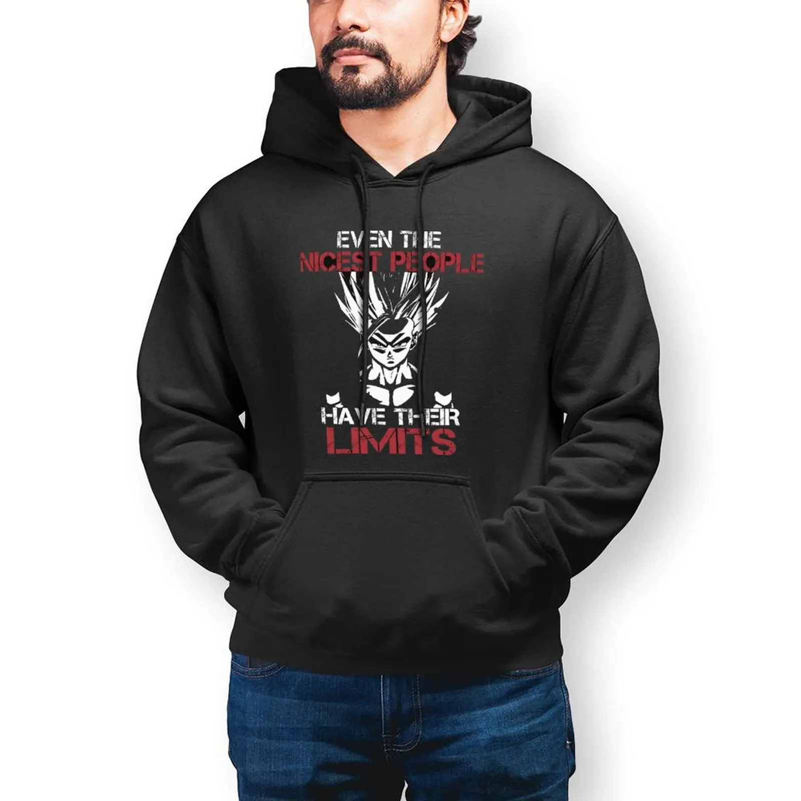 Bandai Dragon Ball Gohan Even The Nicest Have Their Limit Hoodie Japanese Manga Autumn Hoodies Popular Cotton Pullover | Мужская одежда