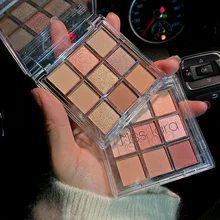 Nova chegada encantadora paleta de sombra 9 cores compõem paleta matte shimmer pigmentado sombra de olho em pó beleza miss lara