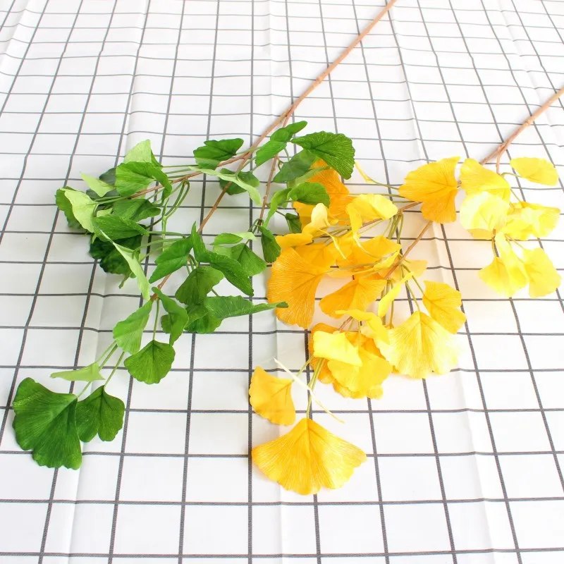 Simulation Plant Ginkgo Leaf Fake Flower Artificial Leaf Home Garden Decoration Wedding False Flower