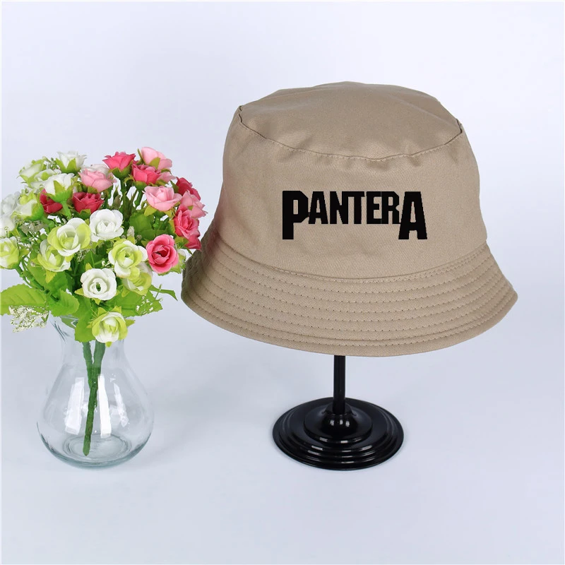 Pantera логотип летняя шляпа Женская Мужская Панама, шляпа-Панама Pantera дизайн плоский солнцезащитный козырек рыбалка, рыбак шляпа - Цвет: Бежевый