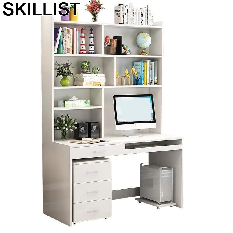 

Para Notebook Office Desk Scrivania Ufficio Escritorio Mueble Tisch Tablo Mesa Stand Computer Laptop Table With Bookshelf