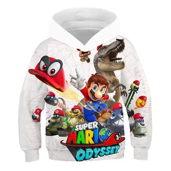 

2020 Classic Game Cartoon Super Mario Bros Clothing Kids Hoodie Baby Boys Hiphop Streetwear Cute Jackets Girl Sweatshirts Coats