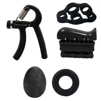 

5PC/Set 4 Colors Fitness Adjustable Hand Grip Set Finger Hand Strength Recovery Heavy Exerciser Muscle Trainer Forearm Grip Q4W3