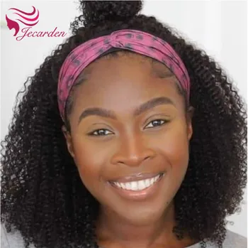 

Afro Kinky Curly Headband Wig Short Curly Full Machine Made Cheap Curly Bob Closure Wig For Black Women