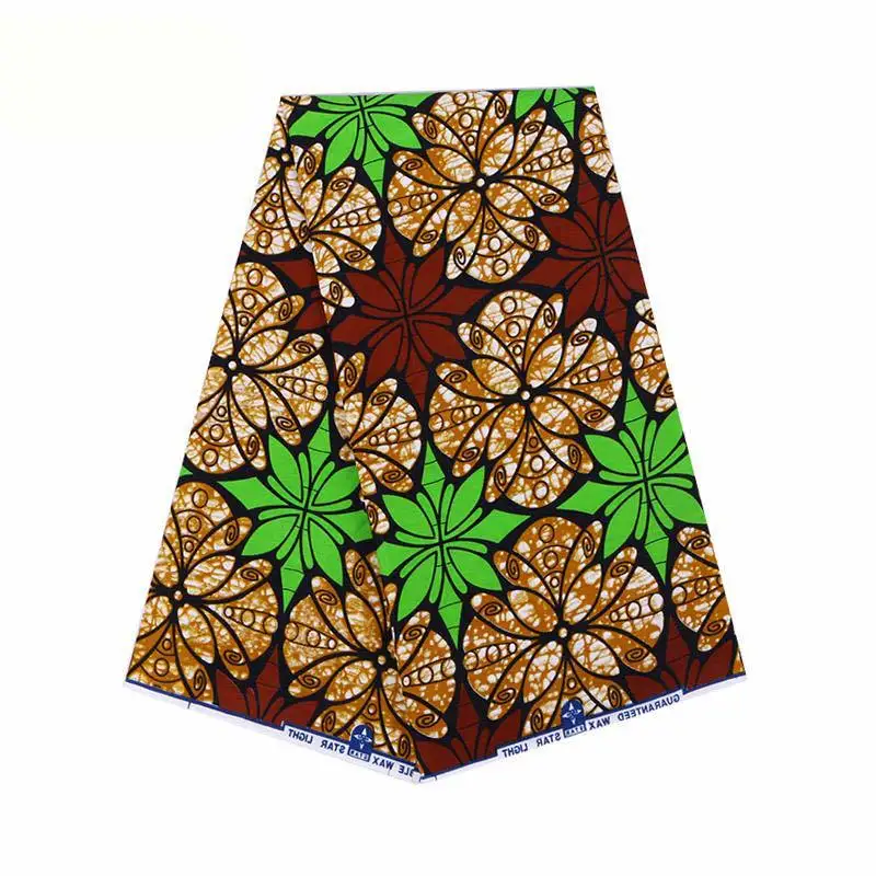 

2020 Latest Arrivals 100% Cotton Fabric Print Wax Fabric Pagne African Real Wax 6Yard