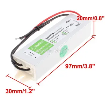 

AC110V-220V to DC24V Power Supply 10W IP67 Waterproof 24V LED Transformer Electronic Aluminum alloy Driver