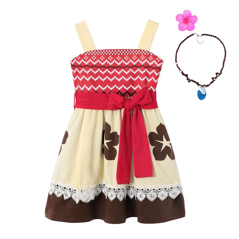 Moana Set Праздничное платье принцессы с героями мультфильмов костюмы для девочек Elena Рапунцель Золушка Эльза Белоснежка Белль Эльза Анна Ариэль Минни Маус платья - Цвет: Moana Set