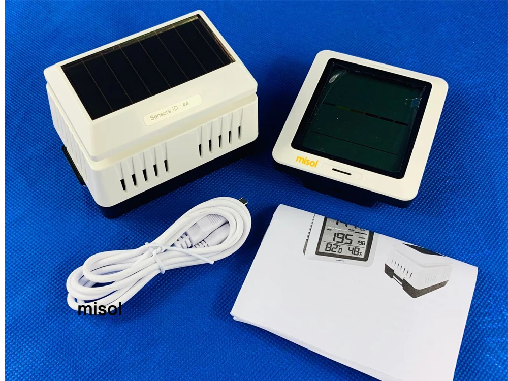 MISOL/PM2.5 тестер качества воздуха монитор Беспроводной, с внутренней температурой и влажностью, на солнечных батареях