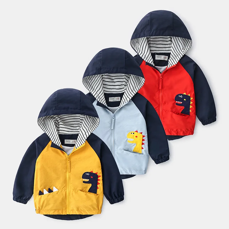 Kids Clothes boys outerwear Jackets Children Hooded Zipper Windbreaker Coat Infant Waterproof Fashion Cartoon Hoodies For Boy | Детская