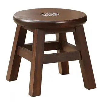 

American Traditional Household Stool Fashion Solid Wood Tea Table Stool Children Small Low Chair Stool Bench In Shoes