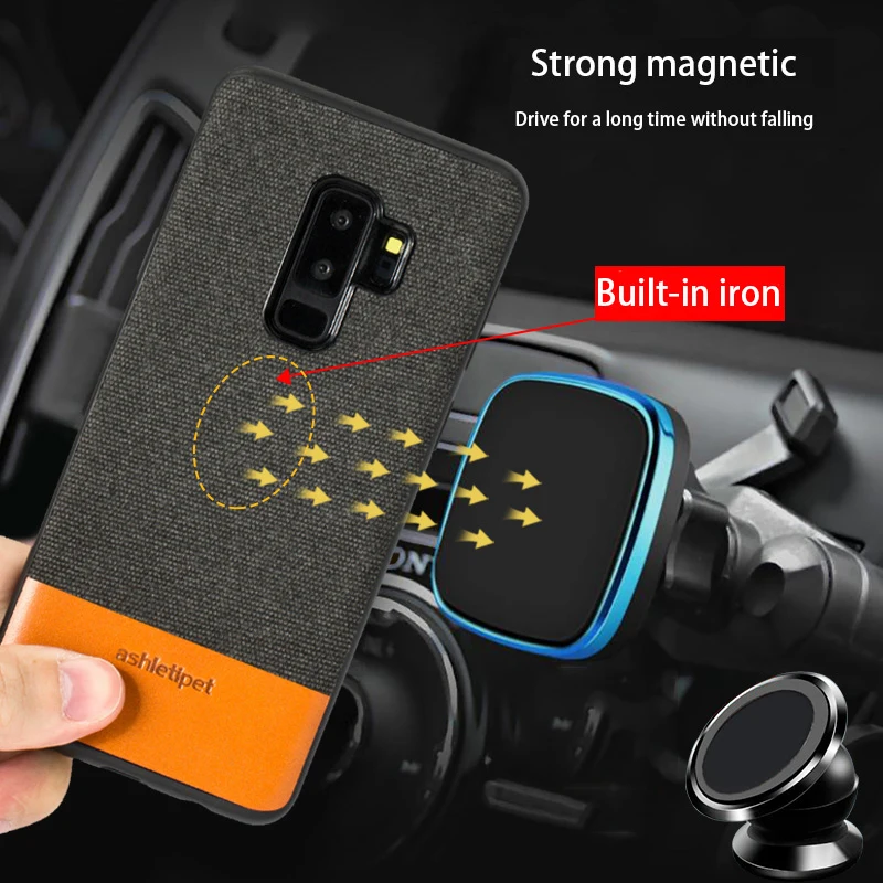 Автомобильный чехол из натуральной кожи для телефона Samsung Galaxy A50 A70 S10 S7 S8 S9 Plus A8 A7