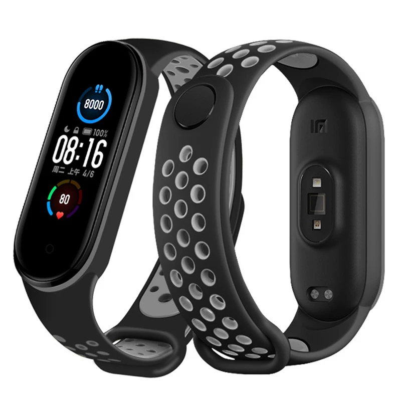 Correa de silicona para Xiaomi Mi Band 6 y 5, repuesto de correa antisudor para pulsera deportiva Mi Band 3 y 4