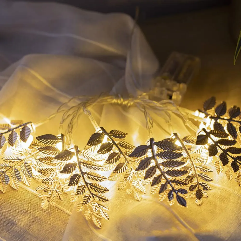 Солнечные гирлянды дерево золотые листья в форме 2 м 10LED Ambience украшения для домашней вечеринки зал(recomend Крытый