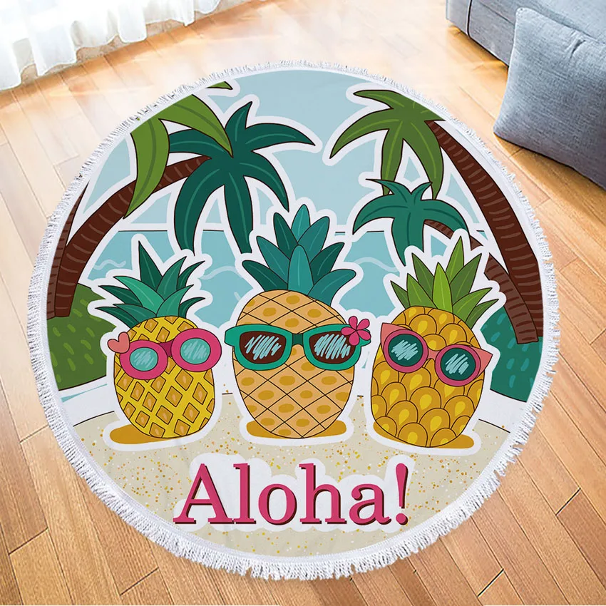 Круглое пляжное Полотенце Hello Summer из микрофибры плотное банное полотенце с