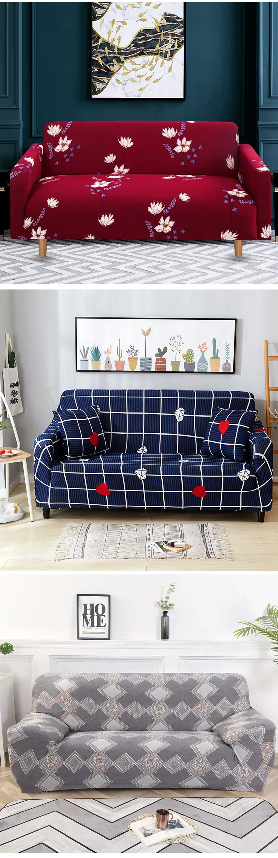 Эластичные чехлы для диванов с геометрическим рисунком, чехлы для диванов на два и три сиденья, чехлы для диванов, чехлы для гостиной, SA47055