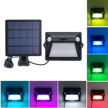 

Solar Energy Lamp Outdoor Waterproof IP65 Two Motion Sensors Separate Panel 12 LED RGBW Wall Light for Garden Terrace Driveway