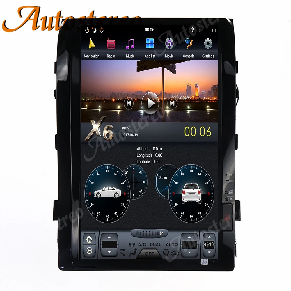 16 Inch Android 9.0 4+64 Tesla Style Car GPS Navigation For TOYOTA LAND CRUISER LC200 2008-2015 Auto Head Unit Multimedia Player