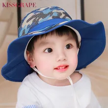 Новинка года, летние детские дышащие сетчатые Панамы для мальчиков и девочек, пляжные солнцезащитные шляпы кепки UPF50+ Детские сетчатые От 1 до 6 лет